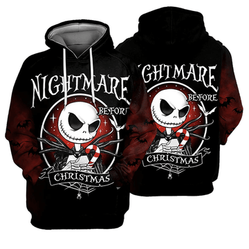 Jack Skellington The Nightmare Before Christmas 74 Fan Gift Stylist Unisex Cartoon Graphic Outfits Aop Hoodie, Zip Hoodie