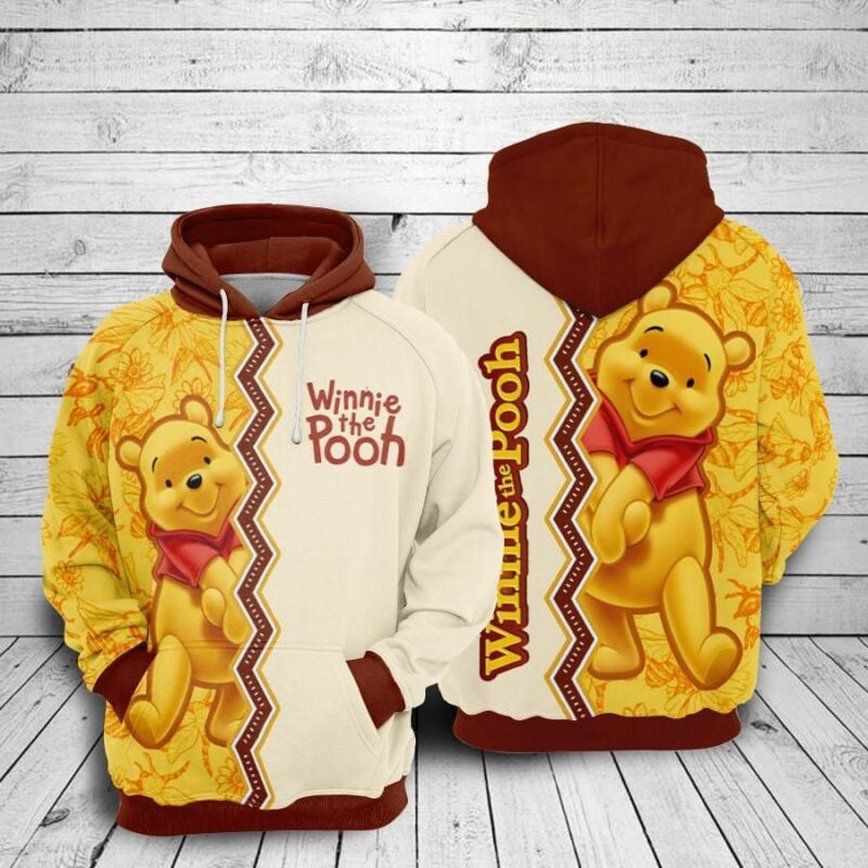 Winnie The Pooh 2 Over Print 3d Hoodie Zip Hoodie