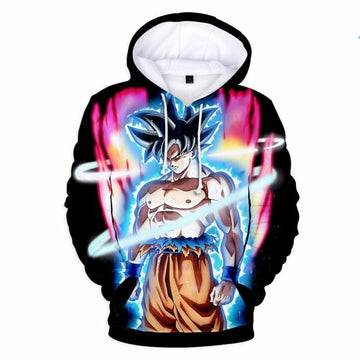 Goku Blue Saiyan Cartoon Dragon Ball Anime Manga Over Print 3d Hoodie Zip Hoodie