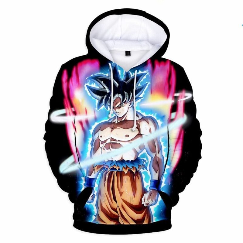 Goku Blue Saiyan Cartoon Dragon Ball Anime Manga Over Print 3d Hoodie Zip Hoodie