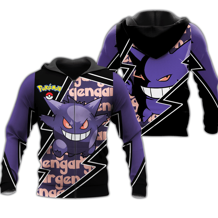Gengar Anime Manga Pokemon For Men And Women 3d Hoodie Zip Hoodie