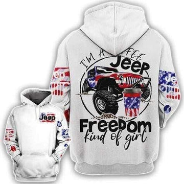 Jeep Lover Gift, Freedom Kind Of Girl All Over Print Hoodie, Zip Hoodie