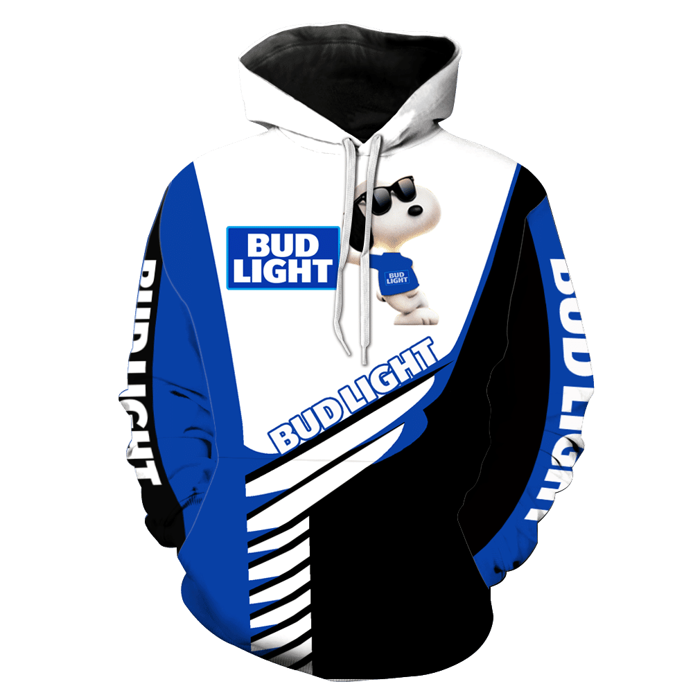 Snoopy The Peanuts Fan Gift, Bud Light With Cool Snoopy Aop Hoodie, Zip Hoodie