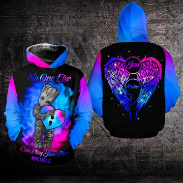 Custom Name Suicide Awareness, Groot Suicide Awareness, No One Else Can Play Your Part All Over Print Hoodie