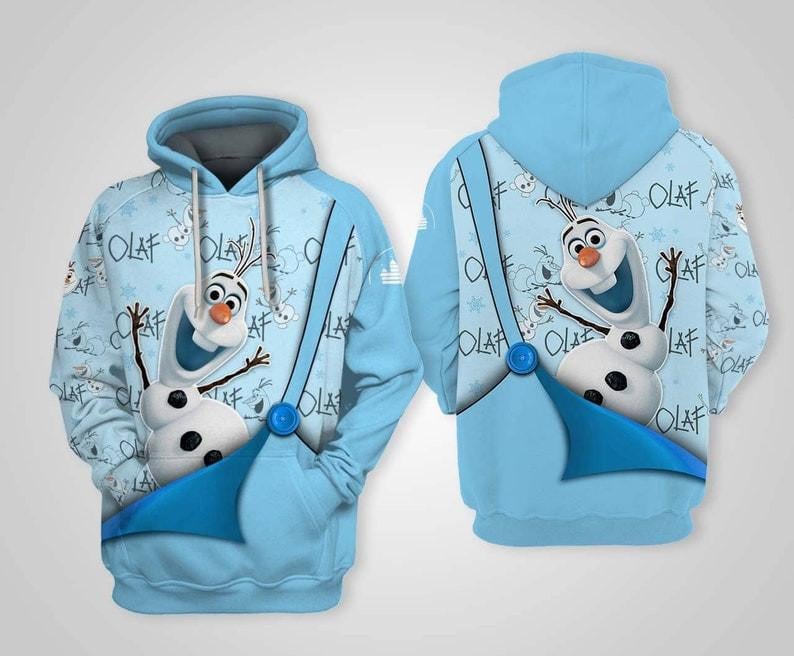 Disney Cartoon Fan Gift, Frozen Olaf Disney, Funny Olaf All Over Print Hoodie, Zip Hoodie