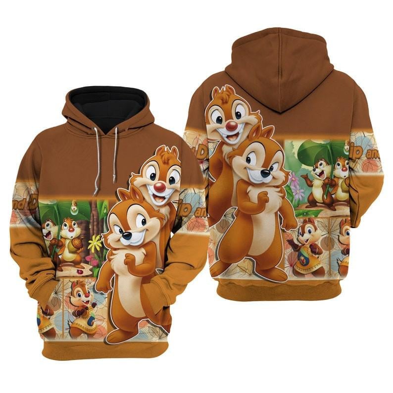 Chip 'n' Dale Chipmunks Disney, Disney Cartoon Fan Gift All Over Print Hoodie, Zip Hoodie