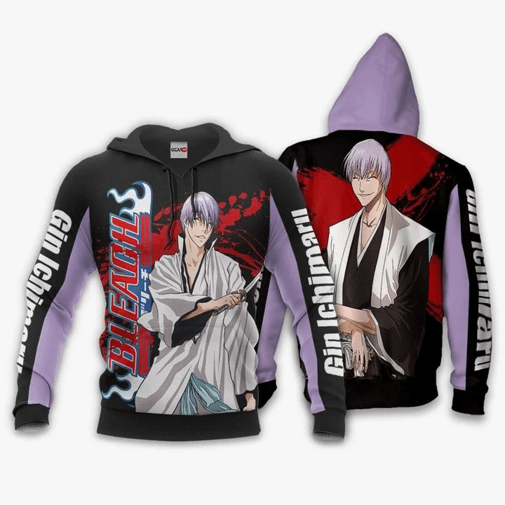 Gin Ichimaru Anime Manga Bleach For Men And Women 3d Hoodie Zip Hoodie