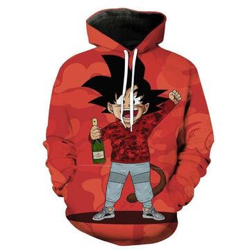 Dragon Ball Hoodie Kid Goku Bape Red 3d Hoodie Zip Hoodie