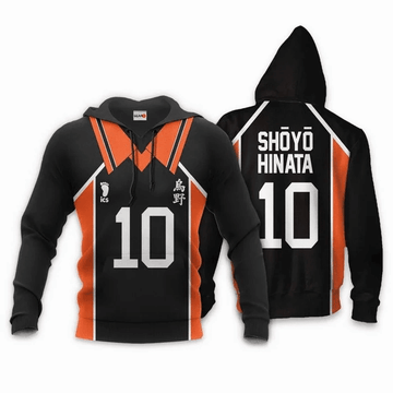 Karasuno Shoyo Hinata Anime Manga Haikyuu Number 10 For Men And Women 3d Hoodie Zip Hoodie