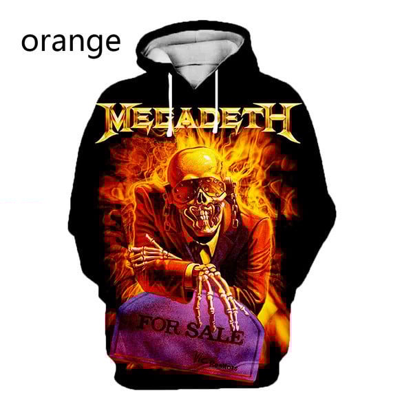 New Fashion Megadeth Band Print Hoodies Men Coat Jacket Power Sweatshirts Hoody