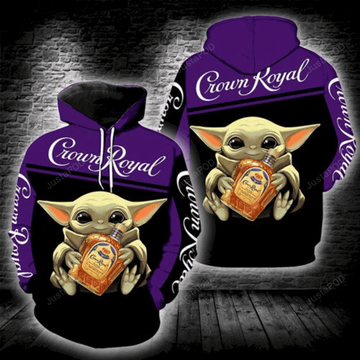 Crown Royal Baby Yoda 3d All Over Print Hoodie, Zip-up Hoodie