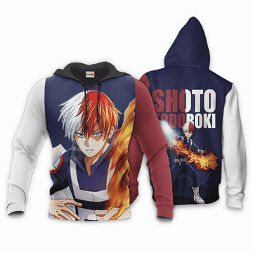 Shoto Todoroki Anime Manga My Hero Academia Ice &amp; Fire For Men And Women 3d Hoodie Zip Hoodie