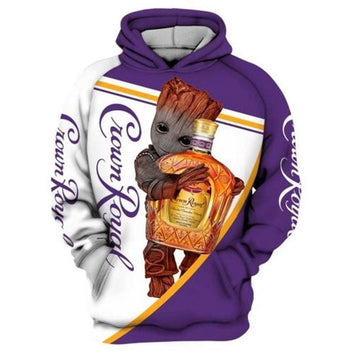 Crown Royal Groot Whisky All Over Printed Custom 3d Hoodie