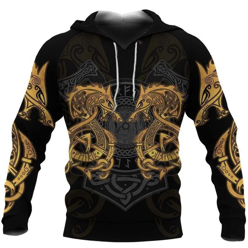 Fenrir Wolf Viking 3d Hoodie 3