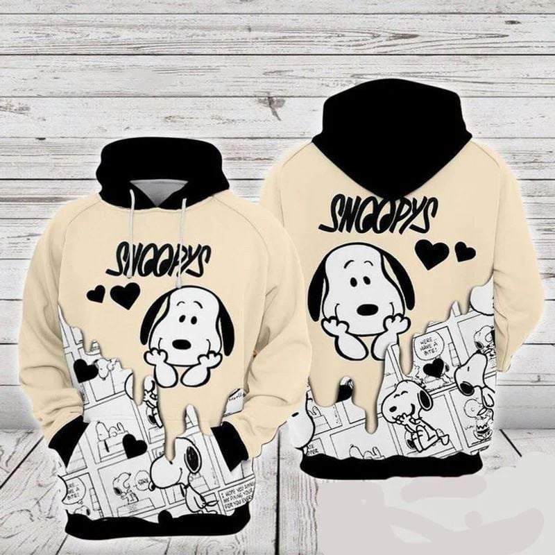 Disney Snoopy Cute Lover Viii 3d Hoodie Zip Hoodie
