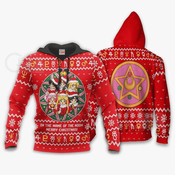 Sailor Moon Ugly Christmas In The Name Of The Moon Merry Christmas Anime Manga For Men And Women 3d Hoodie Zip Hoodie