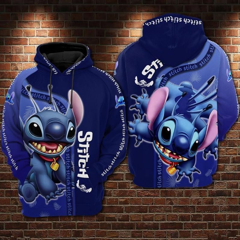 Disney Lilo And Stitch Cute 3d Hoodie Zip Hoodie