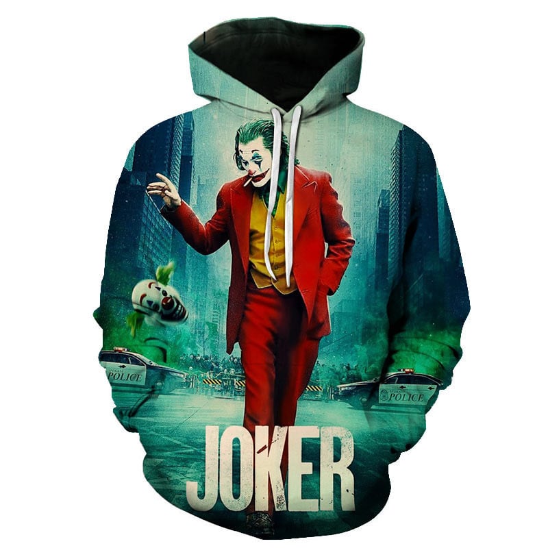 Joker Male Sweatshirts Mens Hoodies Hip Hop Streetwear Coat 3d
