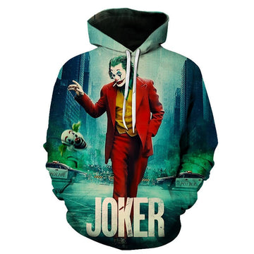 Joker Male Sweatshirts Mens Hoodies Hip Hop Streetwear Coat 3d