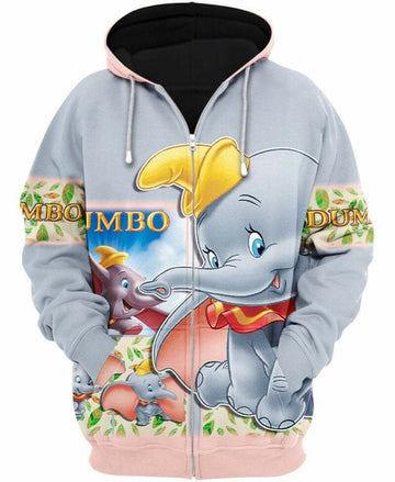 Disney Dumbo 3d Hoodie Zip Hoodie