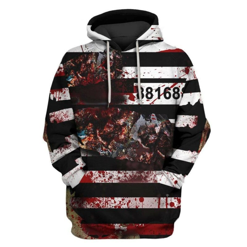 Halloween Hoodie Zombie Hoodie Prisoner Zombie Bloody Costume 3d Hoodie Zip Hoodie