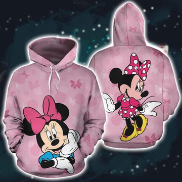 Minnie Mouse Disney Fan Gift, Minnie Mouse Love All Over Print Hoodie