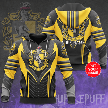 Hufflepuff Hogwarts School Signature Design Gift For Fan Custom 3d Hoodie All Over Printed Hoodie