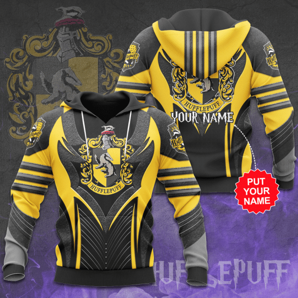 Hufflepuff Hogwarts School Signature Design Gift For Fan Custom 3d Hoodie All Over Printed Hoodie