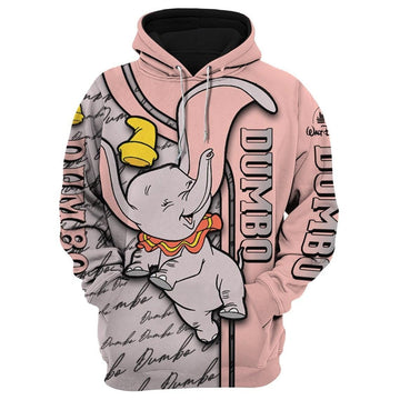 Dumbo Elephant Fan Gift, Dumbo Elephant Gift, Stylist Unisex Cartoon Graphic Outfits Aop Hoodie, Zip Hoodie