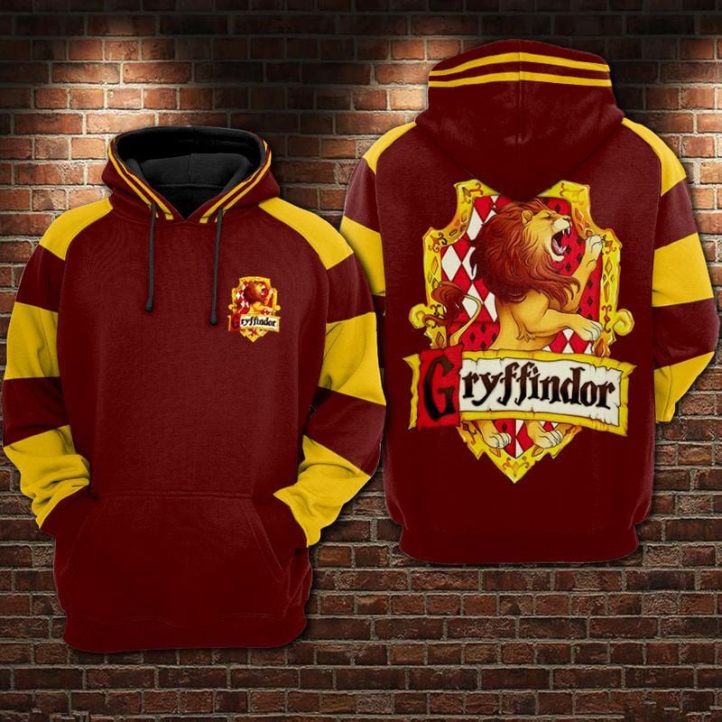 Gryffindor Harry Potter Over Print 3d Hoodie Zip Hoodie