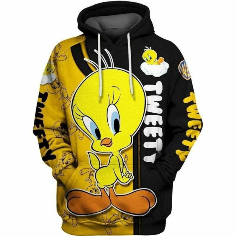 Tweety Yellow Canary Over Print 3d Hoodie Zip Hoodie