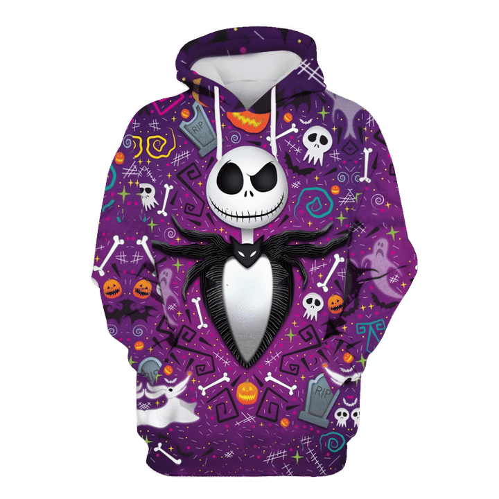 Jack Skellington Halloween 2 3d Hoodie