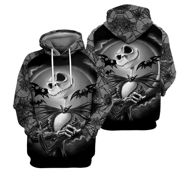 Jack Skellington The Nightmare Before Christmas 77 Fan Gift Stylist Unisex Cartoon Graphic Outfits Aop Hoodie, Zip Hoodie