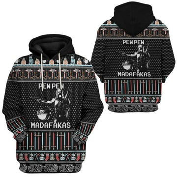 The Mandalorian Star Wars Yoda Ew Pew Madafakas Hoodie Zip Hoodie