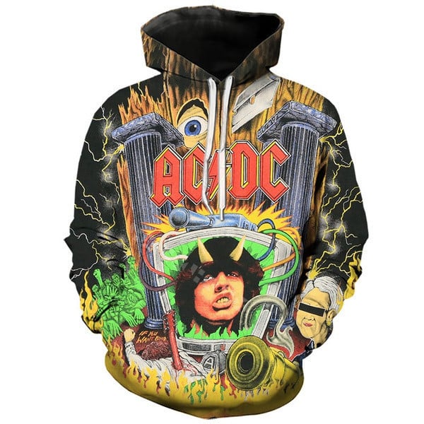 Classic Music Ac/dc Band Rock Vintage Metal 3d Print Unisex Hoodies