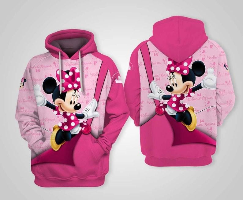 Disney Cartoon Fan Gift, Minnie Mouse Disney, Cute Minnie All Over Print Hoodie, Zip Hoodie