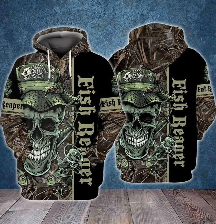 Fish Reaper Skull Full Printing Hoodie 3d Hoodie