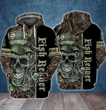 Fish Reaper Skull Full Printing Hoodie 3d Hoodie