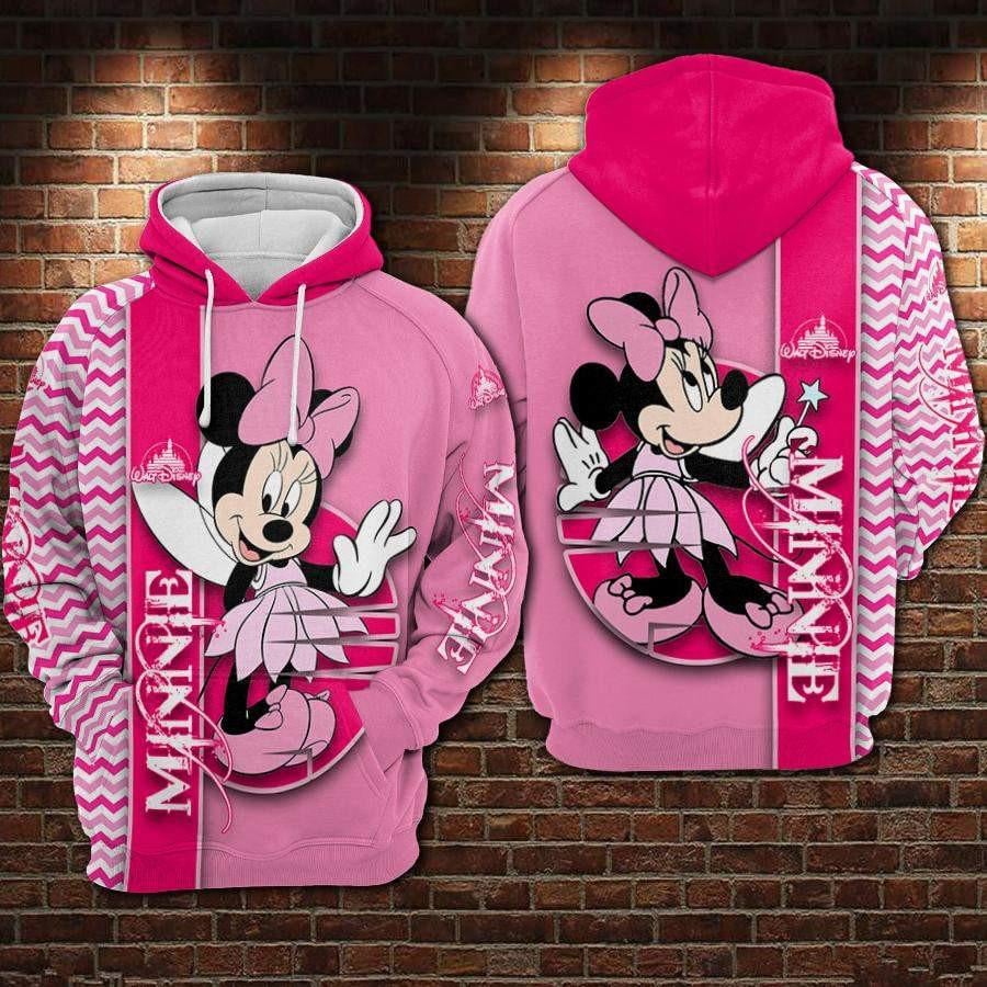 Disney Minnie Mouse, Cute Minnie Princess Ver35 Aop Hoodie, Zip Hoodie