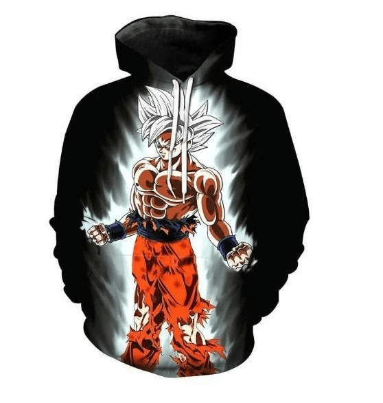 Goku Cartoon Dragon Ball Anime Manga Black Over Print 3d Hoodie Zip Hoodie