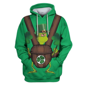 Grinch Saint Patrick's Day Over Print 3d Hoodie Zip Hoodie