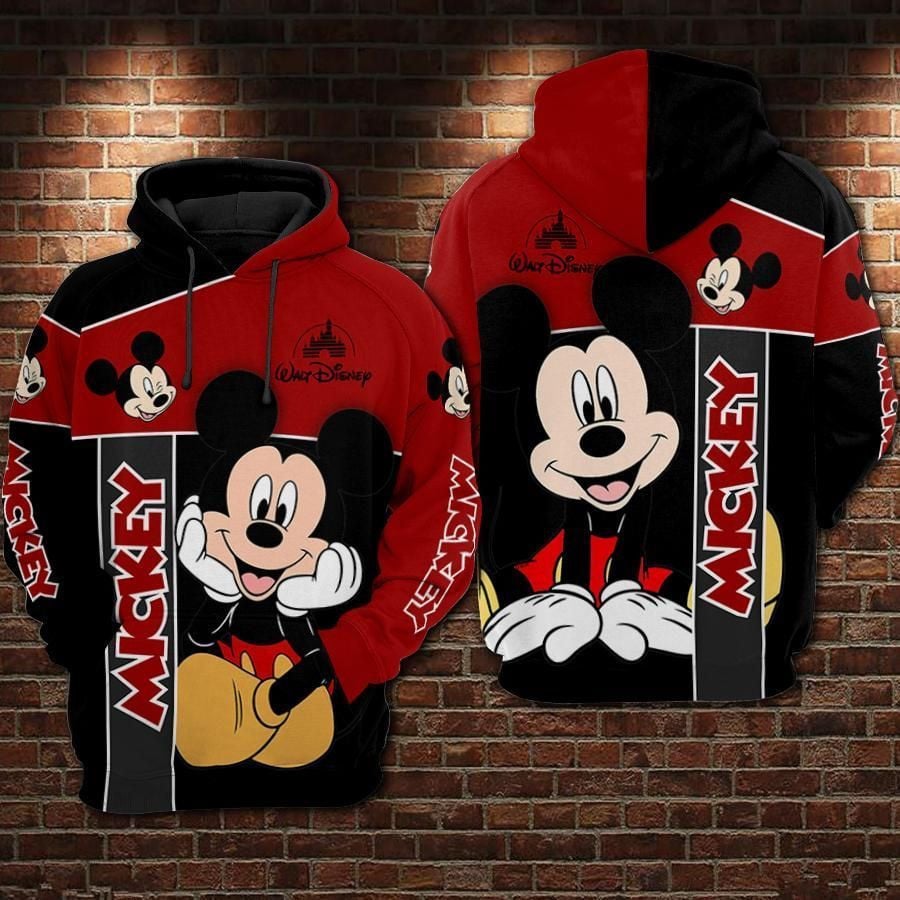 Mickey Mouse Walt Disney Over Print 3d Hoodie Zip Hoodie 382