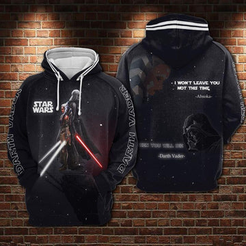 Star Wars Darth Vader And Ahsoka, I Wont Leave You Not This Time All Over Print Hoodie