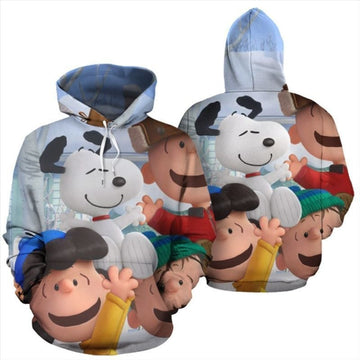 Snoopy &amp; Friends Over Print 3d Hoodie Zip Hoodie
