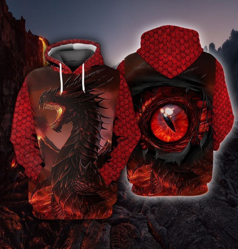 Red Eyes Black Dragon For Men And Women 3d Hoodie Zip Hoodie