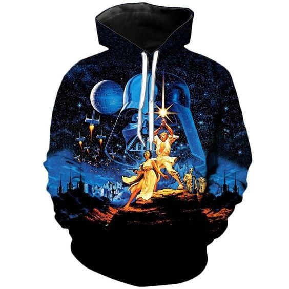 Old School Starwars Star Wars A1649 3d Pullover Printed Over Unisex Hoodie