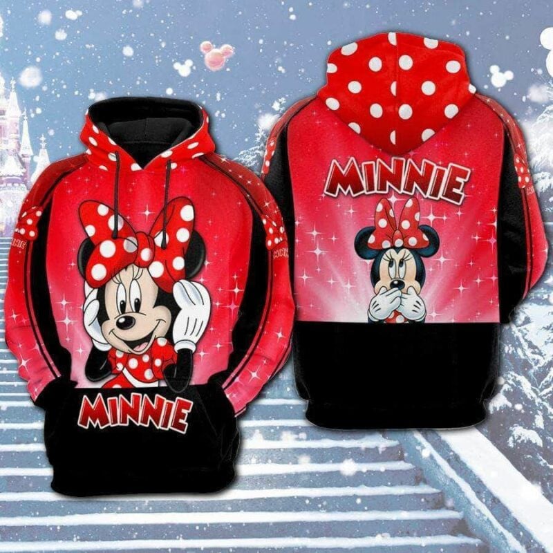 Unisex Hoodie All Over Print Disney Gift Minnie Mouse Bling Us Unisex Size Hoodie