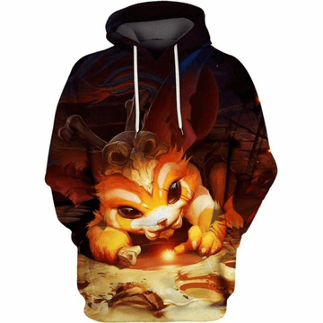Gnar League Of Legends Over Print 3d Hoodie Zip Hoodie