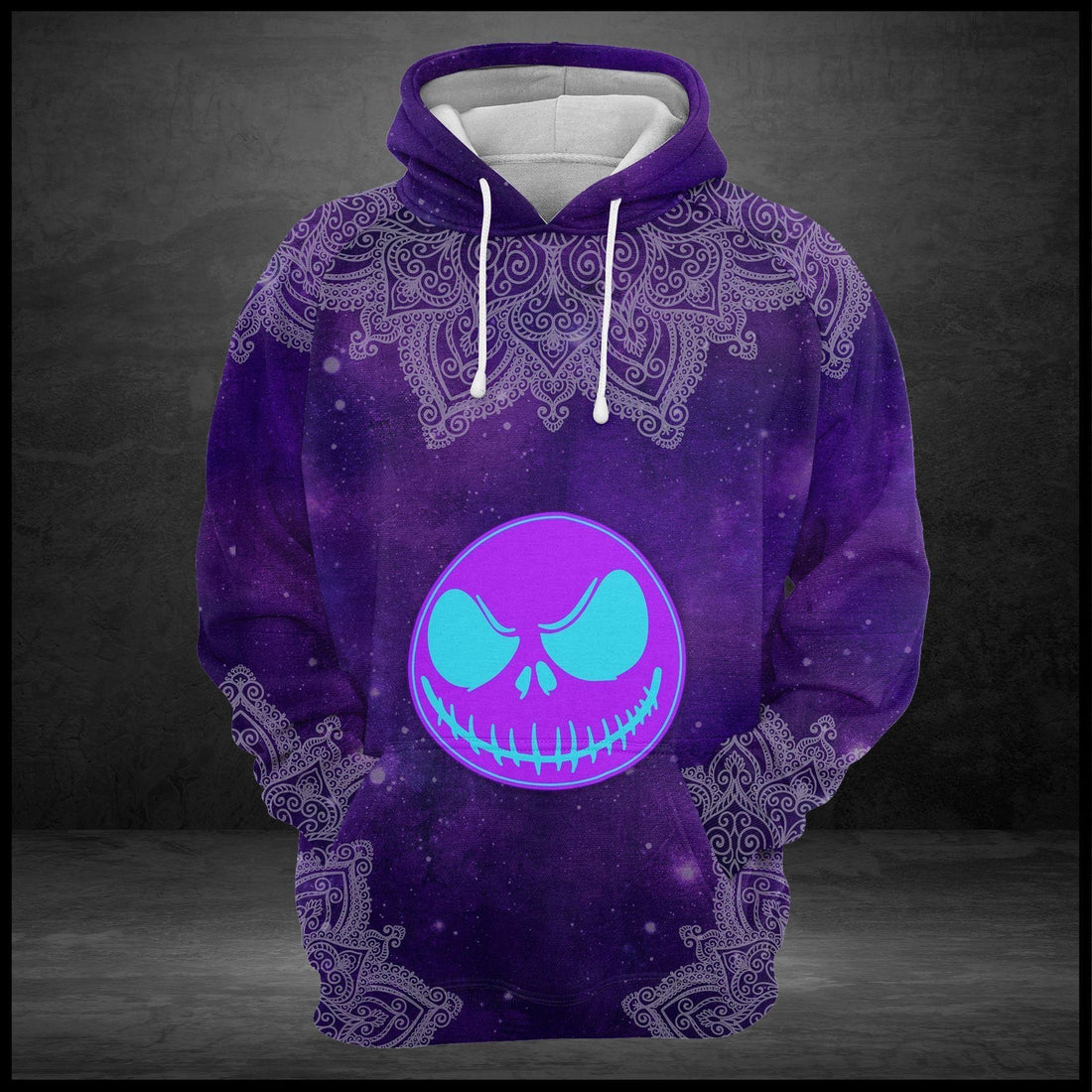Nightmare Before Christmas Purple Jack Skellington Mandala Aop Hoodie