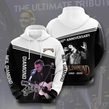 Neil Diamond 1960-2020 60th Anniversary Signature 3d Hoodie